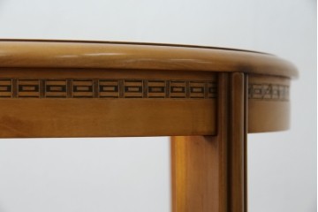 中古　フランス家具　円形　象嵌入り　クラシカルな雰囲気漂うサイドテーブル　(R-067620)