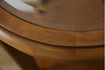 中古　フランス家具　円形　象嵌入り　クラシカルな雰囲気漂うサイドテーブル　(R-067620)