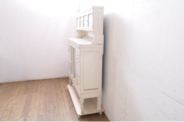 和製アンティーク　おしゃれなデザインで整理収納しやすいデンタルキャビネット(デンタルケース、ケビント、収納棚、戸棚、店舗什器)(R-067624)