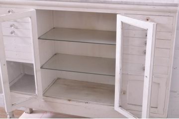和製アンティーク　おしゃれなデザインで整理収納しやすいデンタルキャビネット(デンタルケース、ケビント、収納棚、戸棚、店舗什器)(R-067624)