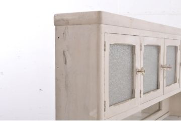 和製アンティーク　おしゃれなデザインで整理収納しやすいデンタルキャビネット(デンタルケース、ケビント、収納棚、戸棚、店舗什器)(R-067624)