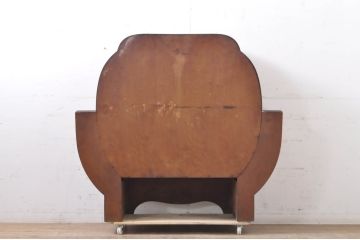 イギリスアンティーク　Art Deco(アール・デコ)　収納したもの素敵に魅せる!!個性的なフォルムが目を惹くキャビネット(Deco Cabinet、装飾美術、アールデコスタイル、収納棚、戸棚、飾り棚、ディスプレイ棚、コレクションケース、英国)(R-067625)