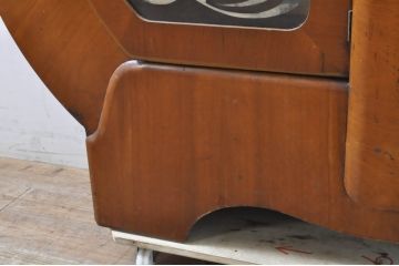 イギリスアンティーク　Art Deco(アール・デコ)　収納したもの素敵に魅せる!!個性的なフォルムが目を惹くキャビネット(Deco Cabinet、装飾美術、アールデコスタイル、収納棚、戸棚、飾り棚、ディスプレイ棚、コレクションケース、英国)(R-067625)