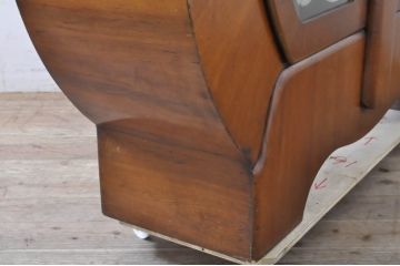 イギリスアンティーク　Art Deco(アール・デコ)　収納したもの素敵に魅せる!!個性的なフォルムが目を惹くキャビネット(Deco Cabinet、装飾美術、アールデコスタイル、収納棚、戸棚、飾り棚、ディスプレイ棚、コレクションケース、英国)(R-067625)
