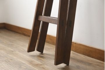 和製アンティーク　ナラ(楢)材　木の風合いが味わい深い脚立(ステップラダー、はしご、梯子)(R-067626)
