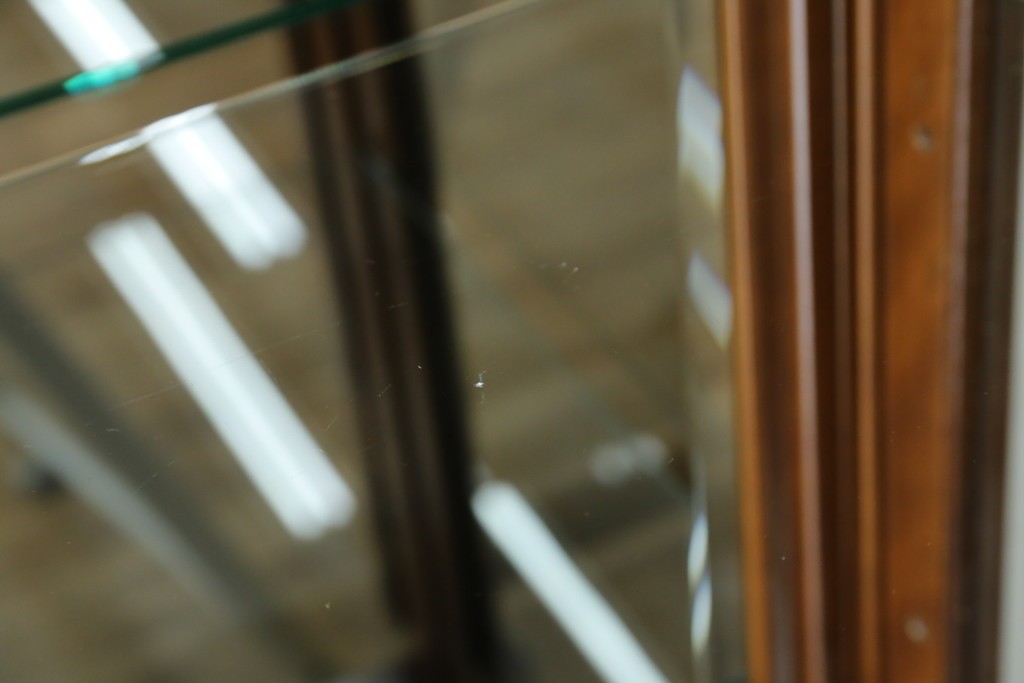 中古　美品!!　国会議事堂納品の高級家具メーカー　徳田家具　クラシカルなデザインが魅力の縦型キュリオケース　(R-067630)