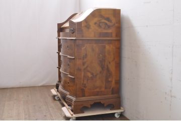 中古　高級品!!　イタリア製　Speranza　上品な佇まいとパーケットリーのデザインが魅力的な象嵌入りライティングビューロー(机、在宅ワーク、在宅用ワークデスク、引き出し、チェスト)(R-067631)