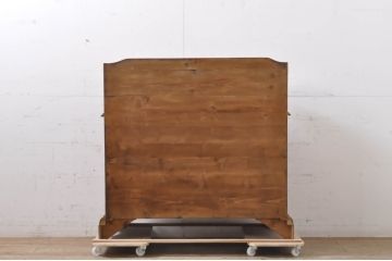 中古　高級品!!　イタリア製　Speranza　上品な佇まいとパーケットリーのデザインが魅力的な象嵌入りライティングビューロー(机、在宅ワーク、在宅用ワークデスク、引き出し、チェスト)(R-067631)