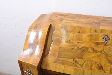 中古　高級品!!　イタリア製　Speranza　上品な佇まいとパーケットリーのデザインが魅力的な象嵌入りライティングビューロー(机、在宅ワーク、在宅用ワークデスク、引き出し、チェスト)(R-067631)