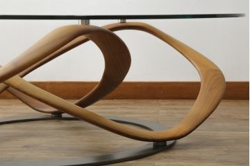 中古　ポラダ(porada)社　INFINITY(インフィニティ)　アクタス取り扱い　オブジェのような美しい佇まいに目を奪われるリビングテーブル(センターテーブル、カクテルテーブル、カフェテーブル、コーヒーテーブル、ラウンドテーブル、ガラステーブル)(定価約57万6千円)(R-067635)