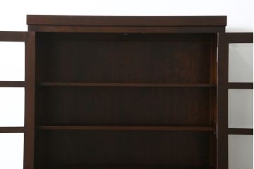 中古　美品　松本民芸家具　シックな空間づくりが叶うG-2型面取り食器棚(収納棚、戸棚、本箱、ブックケース、カップボード、キャビネット)(定価約62万円)(R-067657)