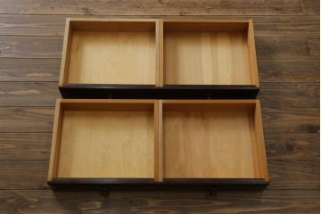中古　美品　松本民芸家具　シックな空間づくりが叶うG-2型面取り食器棚(収納棚、戸棚、本箱、ブックケース、カップボード、キャビネット)(定価約62万円)(R-067657)