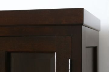 中古　美品　松本民芸家具　シックな空間づくりが叶うG-2型面取り食器棚(収納棚、戸棚、本箱、ブックケース、カップボード、キャビネット)(定価約62万円)(R-067657)