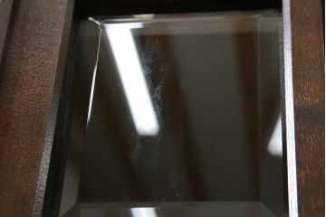 中古　美品　松本民芸家具　シックな空間づくりが叶うG-2型面取り食器棚(収納棚、戸棚、本箱、ブックケース、カップボード、キャビネット)(定価約62万円)(R-067657)