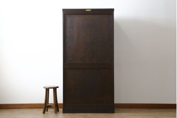 中古　美品　松本民芸家具　シックな空間づくりが叶うG-2型面取り食器棚(収納棚、戸棚、本箱、ブックケース、カップボード、キャビネット)(定価約62万円)(R-067657)