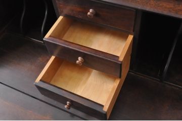 中古　美品　松本民芸家具　S.P型　収納力たっぷり!シックな佇まいのライティングビューロー(簿記机、在宅ワーク、在宅用ワークデスク、チェスト)(定価約72万円)(R-067661)