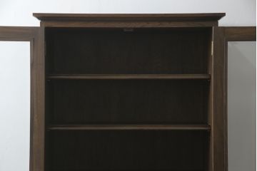 中古　永田良介商店製　気品あるクラシカルなデザインが素敵なブックケース(本箱、飾り棚、収納棚、戸棚、キャビネット)(R-067665)