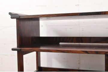 中古　岩谷堂箪笥　力強い杢目が上質な和を演出する北斗3号飾り棚(茶棚、収納棚、戸棚、サイドボード)(R-067675)
