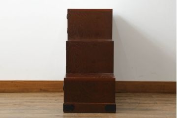 中古　美品　希少な絶版品　駿河民芸　美しい杢目が高級感を演出する階段箪笥(和タンス、収納箪笥、整理たんす、引き出し、卓上収納、小物収納)(R-067677)