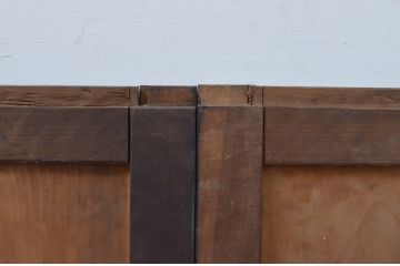 アンティーク建具　和モダンな雰囲気漂う小さな板戸窓2枚セット(引き戸)(R-067686)