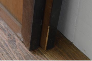 アンティーク建具　和モダンな雰囲気漂う小さな板戸窓2枚セット(引き戸)(R-067686)