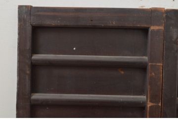 アンティーク建具　古き時代の味わいが魅力的な横桟板戸窓2枚セット(引き戸、格子戸、舞良戸)(R-067688)