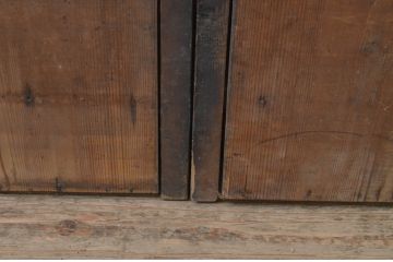 アンティーク建具　和モダンな空間作りにおすすめな横桟の板戸窓2枚セット(引き戸、格子戸、舞良戸)(R-067689)