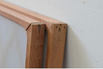 アンティーク建具　和の空間を演出する両面ガラスの組子入りガラス窓2枚セット(引き戸、ガラス戸)(R-067691)