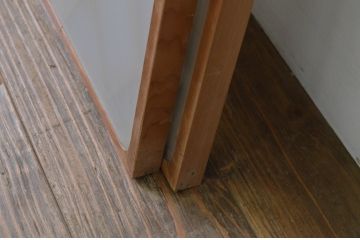 アンティーク建具　和の空間を演出する両面ガラスの組子入りガラス窓2枚セット(引き戸、ガラス戸)(R-067691)
