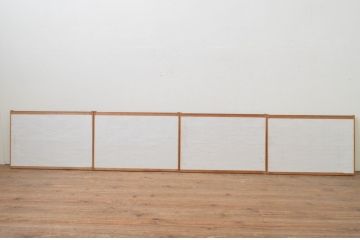 アンティーク建具　和の情緒溢れる組子入り障子窓4枚セット(引き戸、障子戸)(R-067693)