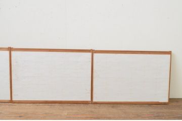 アンティーク建具　和の情緒溢れる組子入り障子窓4枚セット(引き戸、障子戸)(R-067693)