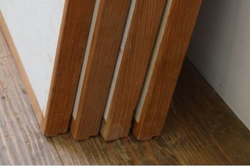 アンティーク建具　和の情緒溢れる組子入り障子窓4枚セット(引き戸、障子戸)(R-067693)