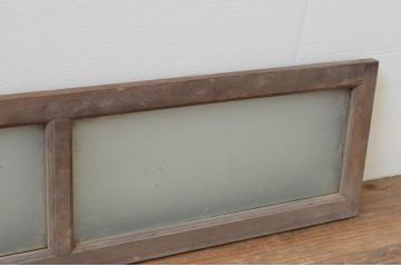 アンティーク建具　インテリアに取り入れやすいシンプルデザインの小さなガラス窓2枚セット(引き戸、ガラス戸)(R-067695)