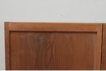 アンティーク建具　温かみのある木味が魅力の板戸窓2枚セット(引き戸)(R-067696)
