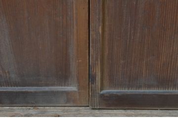 アンティーク建具　温かみのある木味が魅力の板戸窓2枚セット(引き戸)(R-067696)