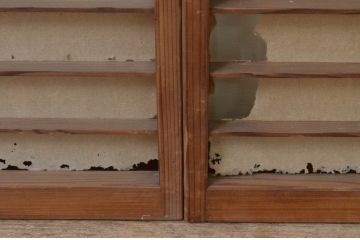 アンティーク建具　どこか懐かしい雰囲気溢れる障子窓4枚セット(引き戸、障子戸)(R-067706)