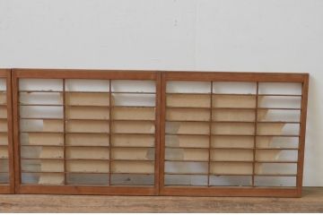 アンティーク建具　どこか懐かしい雰囲気溢れる障子窓4枚セット(引き戸、障子戸)(R-067707)