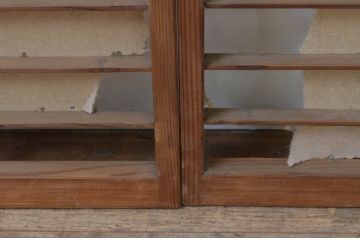 アンティーク建具　どこか懐かしい雰囲気溢れる障子窓4枚セット(引き戸、障子戸)(R-067707)
