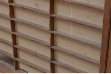 アンティーク建具　どこか懐かしい雰囲気溢れる障子窓4枚セット(引き戸、障子戸)(R-067707)