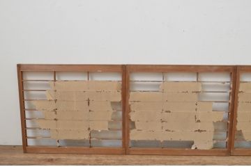 アンティーク建具　どこか懐かしい雰囲気溢れる障子窓4枚セット(引き戸、障子戸)(R-067707)