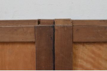アンティーク建具　和モダンな雰囲気溢れる小さな板戸窓2枚セット(引き戸)(R-067709)