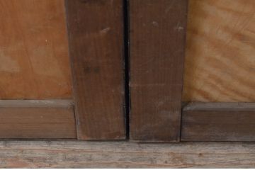 アンティーク建具　和モダンな雰囲気溢れる小さな板戸窓2枚セット(引き戸)(R-067709)