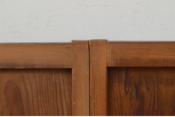 アンティーク建具　杉材　経年を感じさせる木味が魅力の板戸窓2枚セット(引き戸)(R-067710)