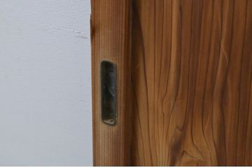 アンティーク建具　杉材　経年を感じさせる木味が魅力の板戸窓2枚セット(引き戸)(R-067710)