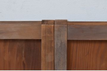 アンティーク建具　杉材　経年を感じさせる木味が魅力の板戸窓2枚セット(引き戸)(R-067710)