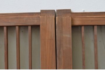 アンティーク建具　どこか懐かしい雰囲気を感じるガラス入りの格子窓2枚セット(ガラス戸、格子戸、引き戸)(R-067714)