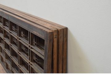 アンティーク建具　和の空間づくりにおすすめの格子入り障子窓4枚セット(障子戸、格子戸、引き戸)(R-067715)
