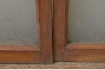アンティーク建具　昭和レトロな雰囲気漂うガラス窓2枚セット(ガラス戸、引き戸)(R-067716)