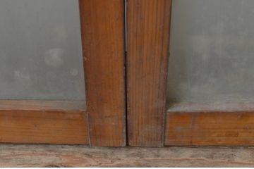 アンティーク建具　昭和レトロな雰囲気漂うガラス窓2枚セット(ガラス戸、引き戸)(R-067716)
