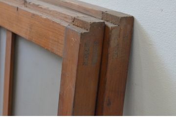 アンティーク建具　昭和レトロな雰囲気漂うガラス窓2枚セット(ガラス戸、引き戸)(R-067716)